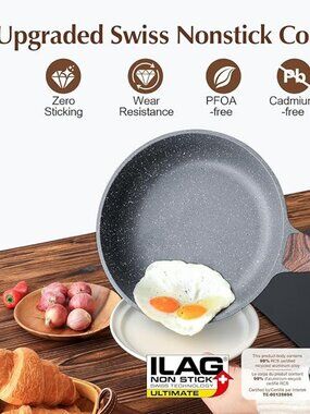 SENSARTE 9.5 Inch Nonstick Frying Pan, Swiss Granite Omelette Skillet